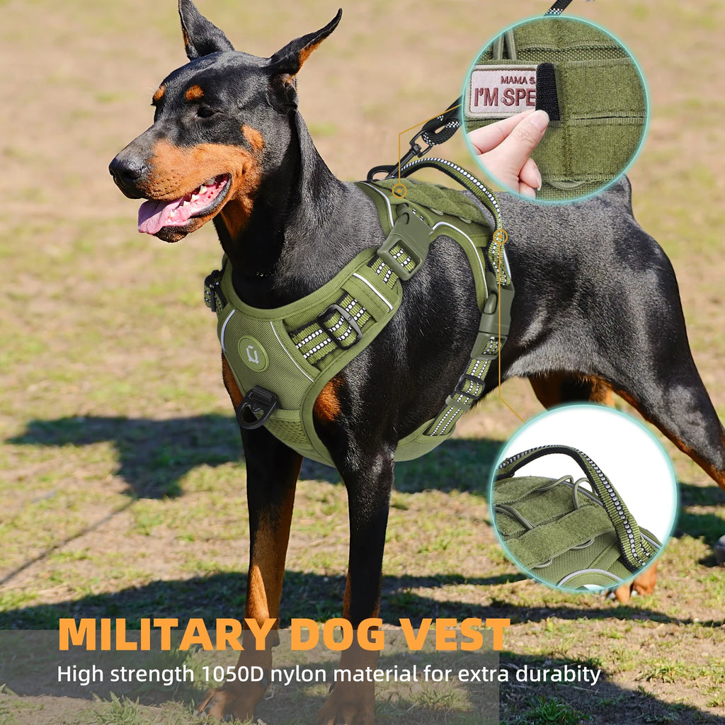 Tactical Dog Harness – MOLLE No-Pull