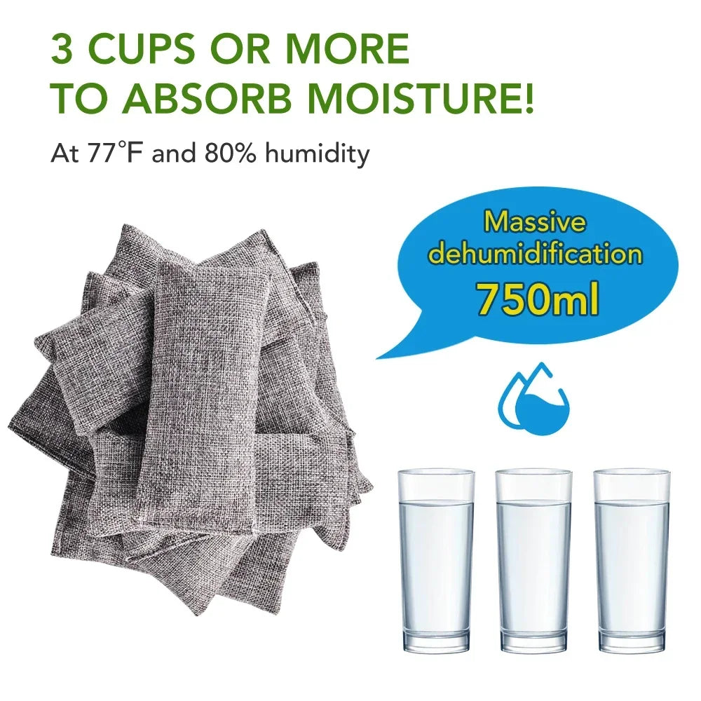 Bamboo Charcoal Odor Absorber Bags (10-Pack)