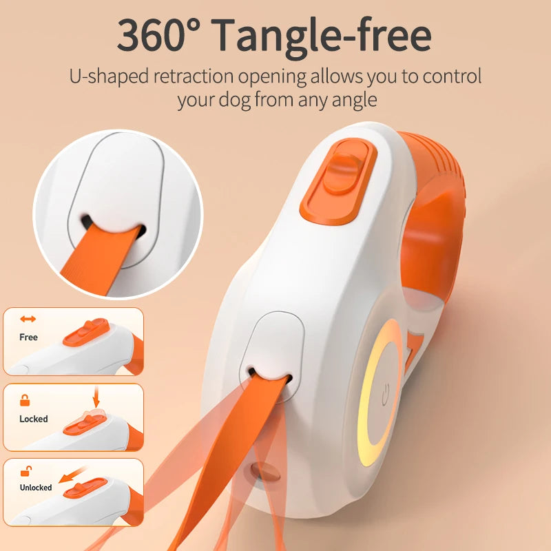 LED Retractable Dog Leash – 5M Reflective