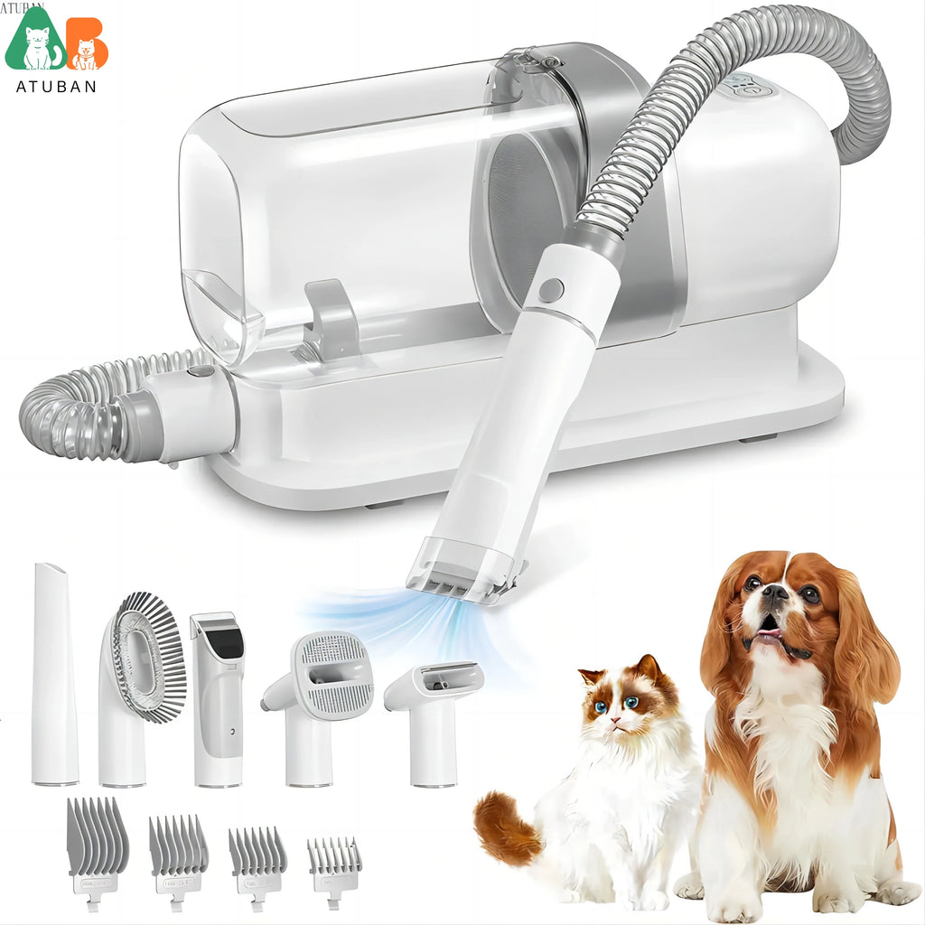 Pet Grooming Vacuum Kit – 5 Tools & Clipper