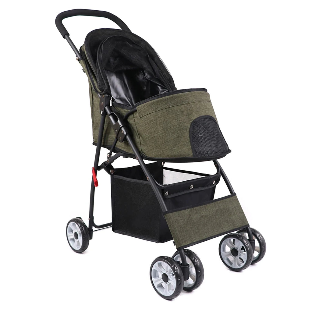 Foldable Pet Stroller for Small Dogs & Cats