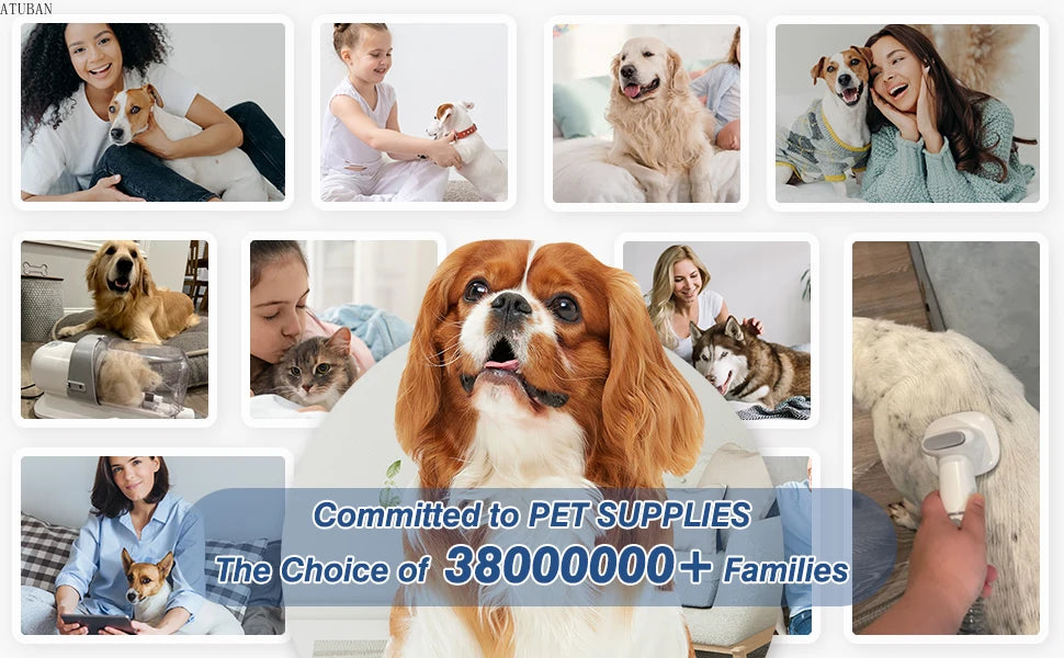 Pet Grooming Vacuum Kit – 5 Tools & Clipper