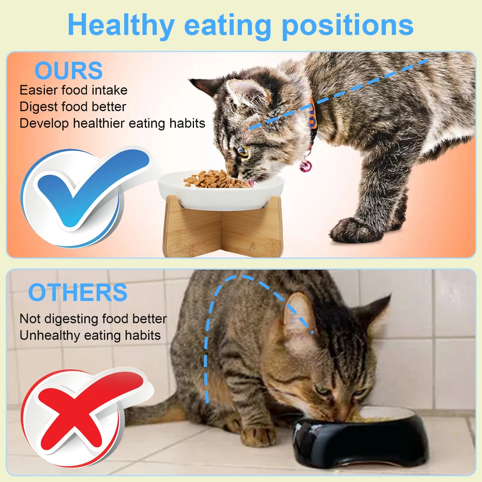Elevated Ceramic Slow Feeder Bowl for Cats