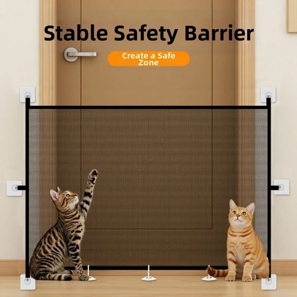 Retractable Mesh Pet Safety Gate with Hooks