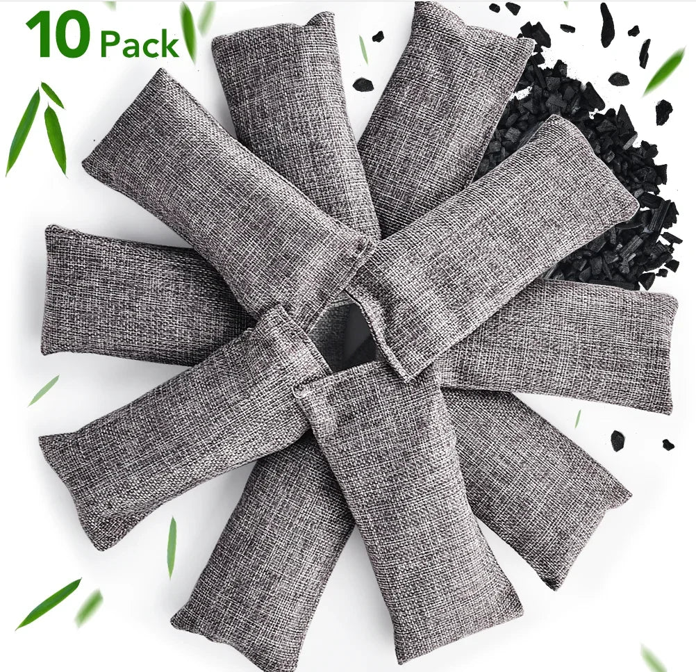 Bamboo Charcoal Odor Absorber Bags (10-Pack)
