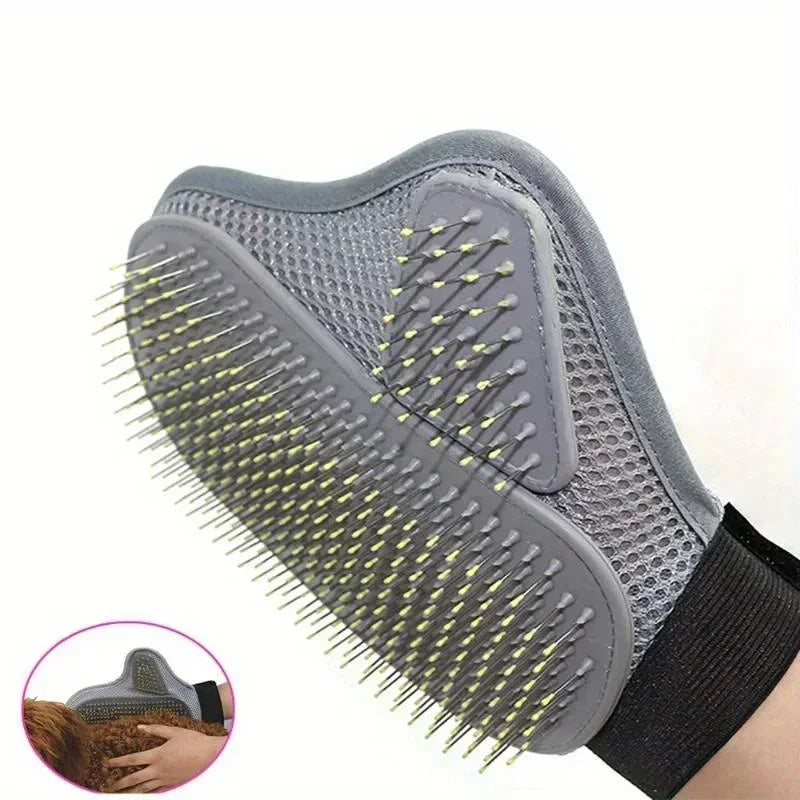Deshedding Pet Grooming Glove with Massage Tips