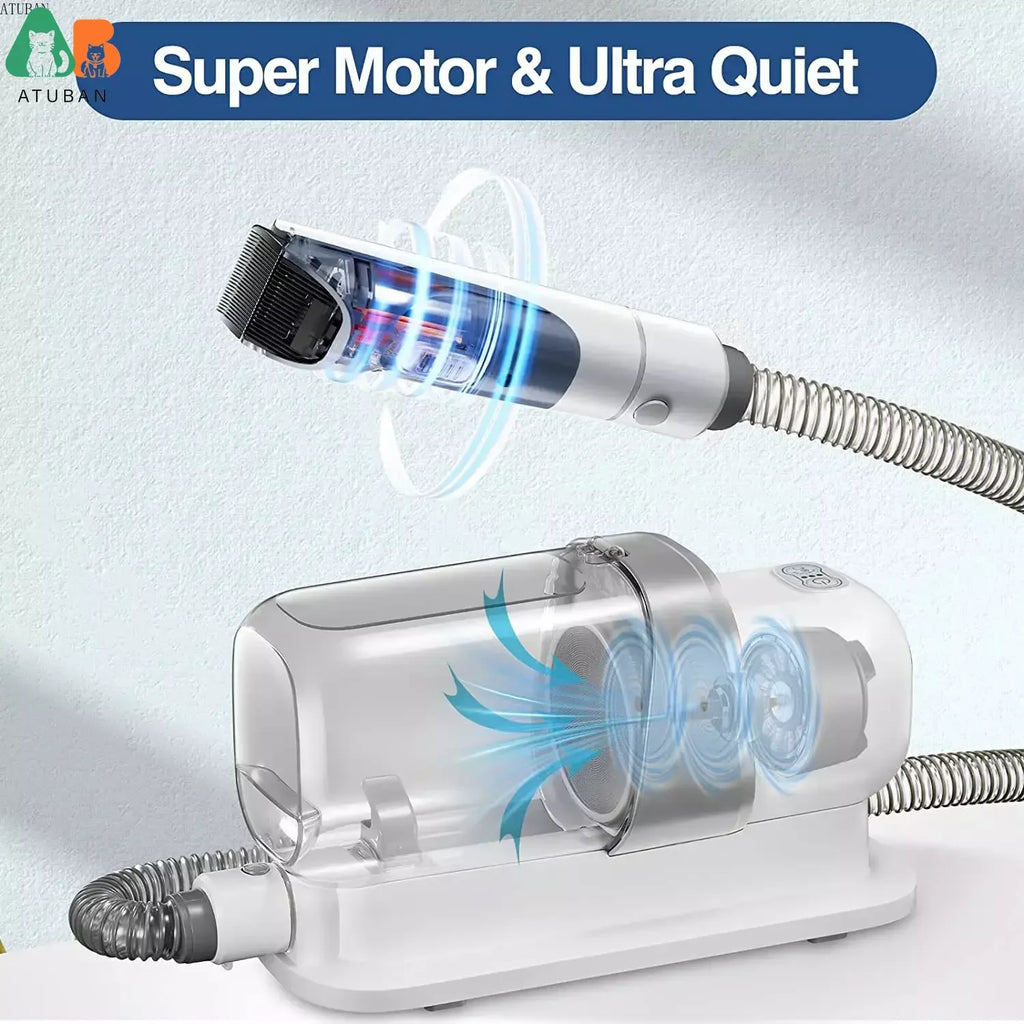 Pet Grooming Vacuum Kit – 5 Tools & Clipper