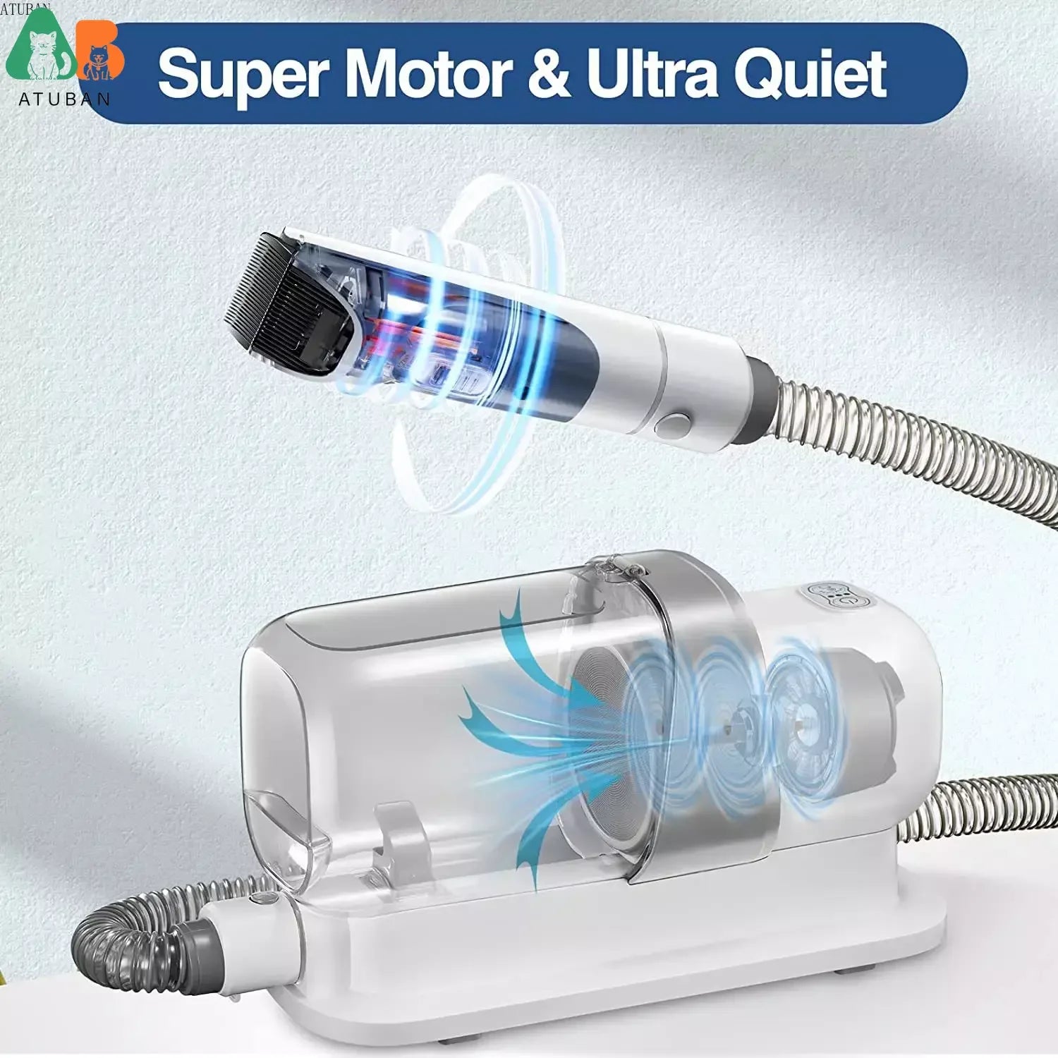 Pet Grooming Vacuum Kit – 5 Tools & Clipper