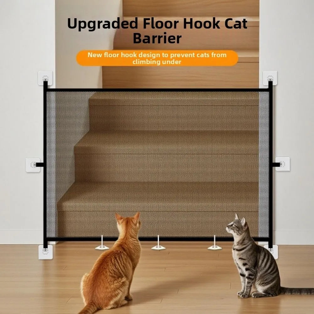 Retractable Mesh Pet Safety Gate with Hooks