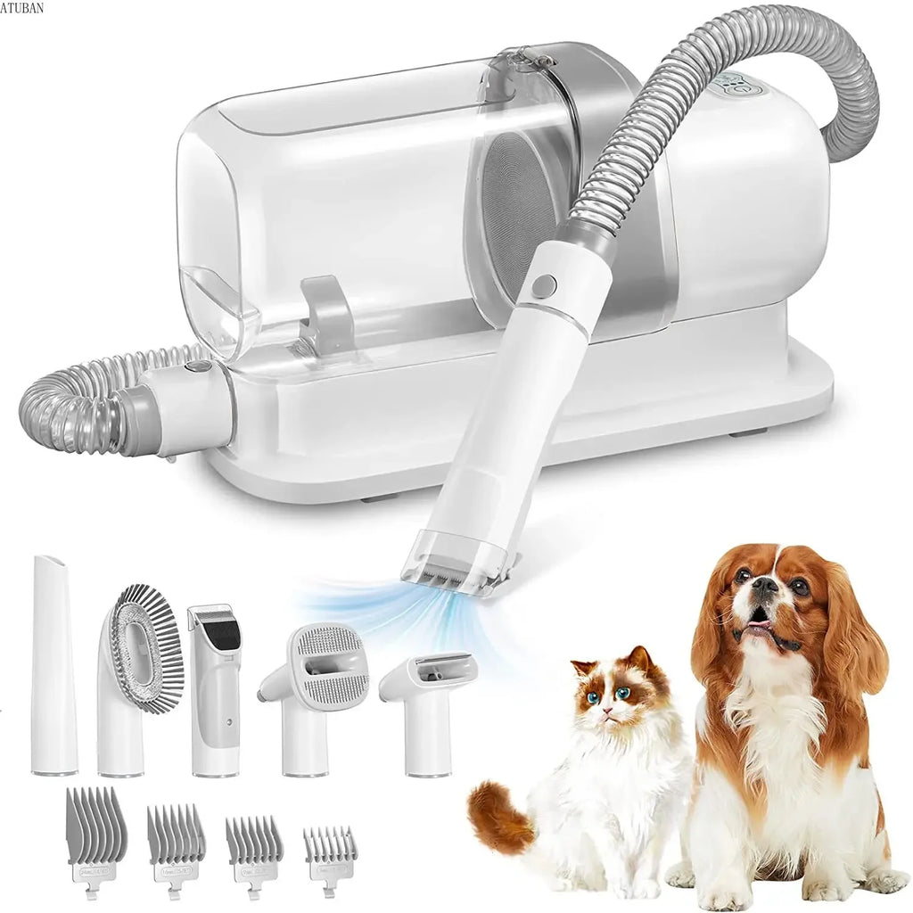 Pet Grooming Vacuum Kit – 5 Tools & Clipper