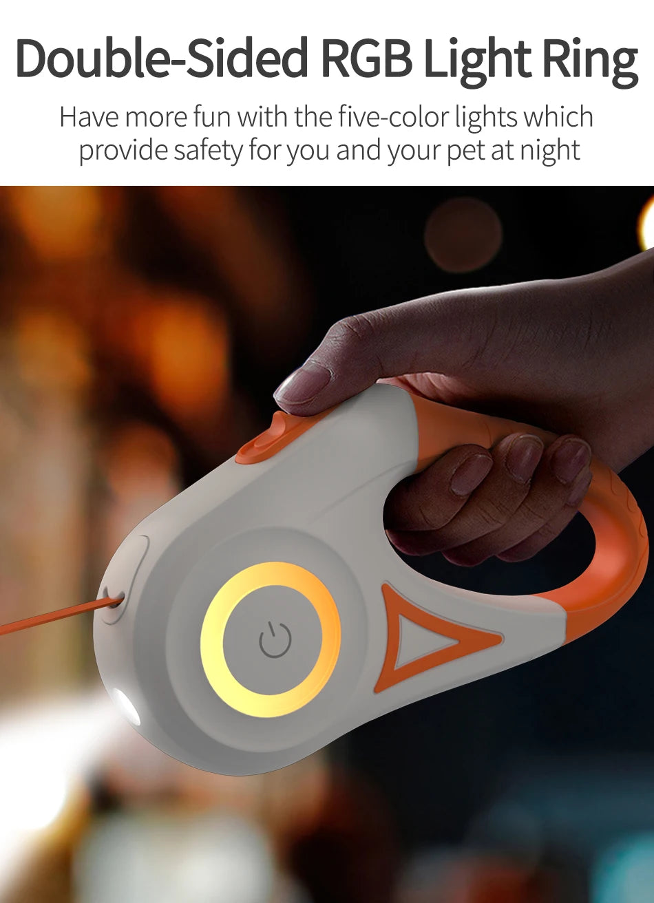 LED Retractable Dog Leash – 5M Reflective