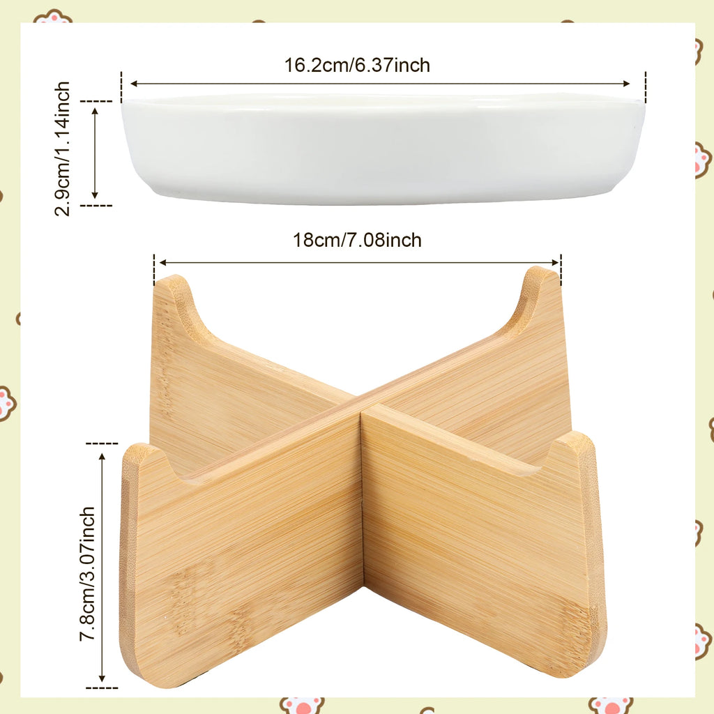 Elevated Ceramic Slow Feeder Bowl for Cats