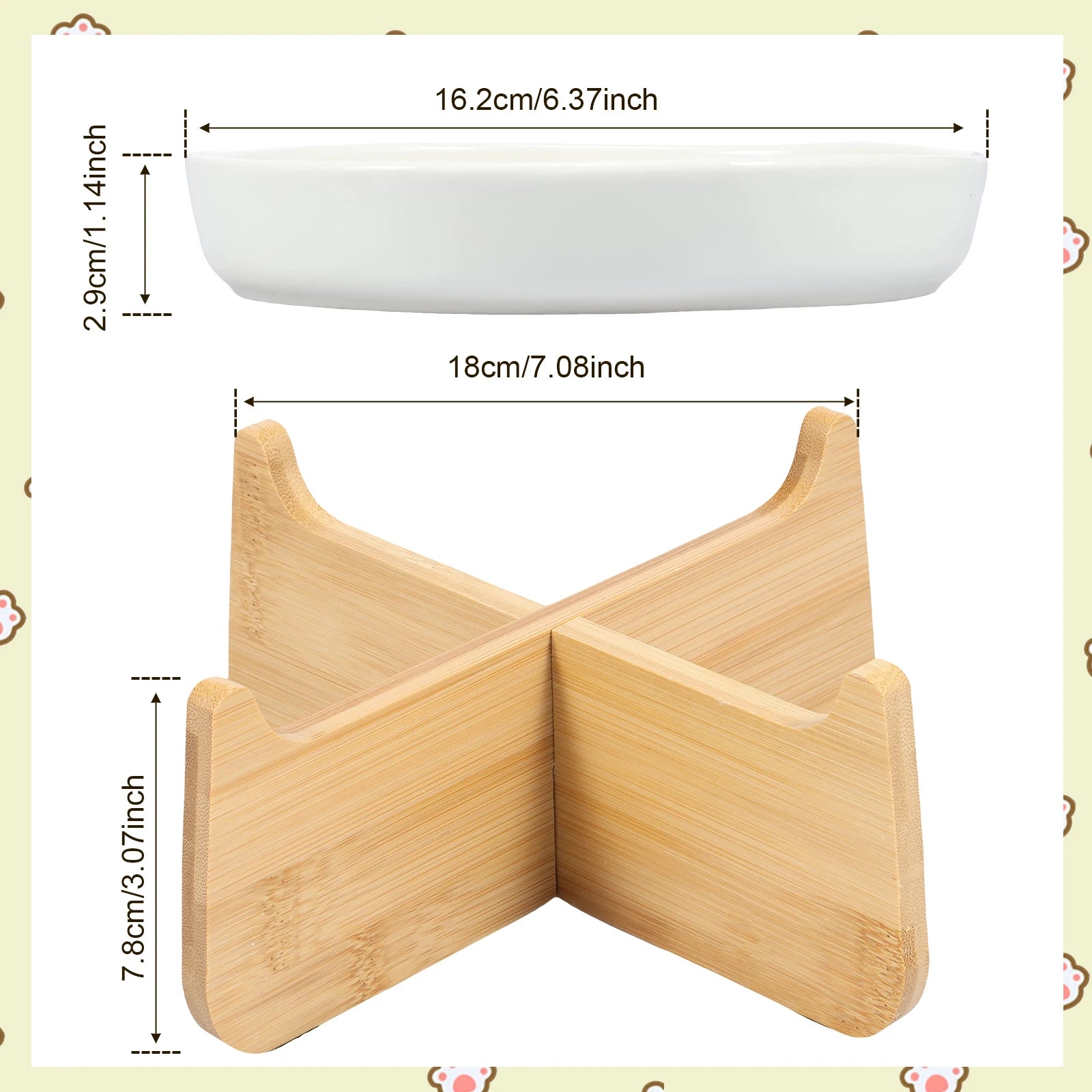 Elevated Ceramic Slow Feeder Bowl for Cats