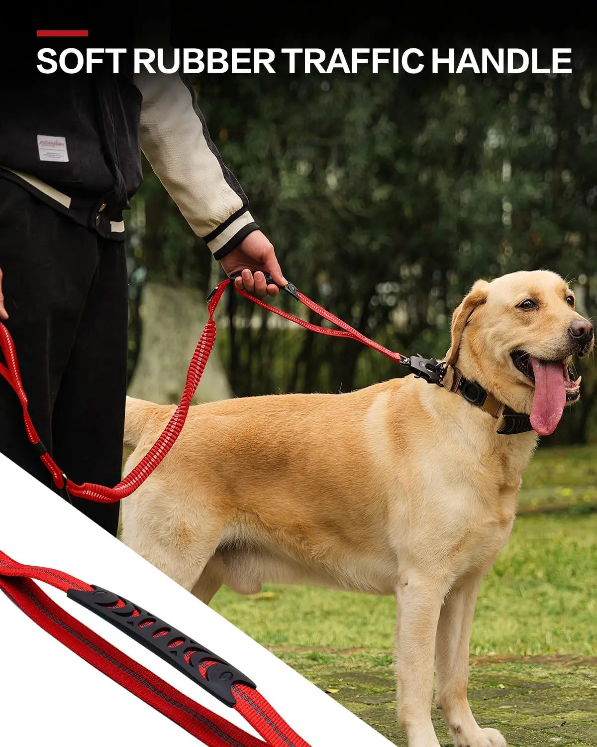 Heavy Duty Tactical Dog Leash – Bungee & Dual Handle