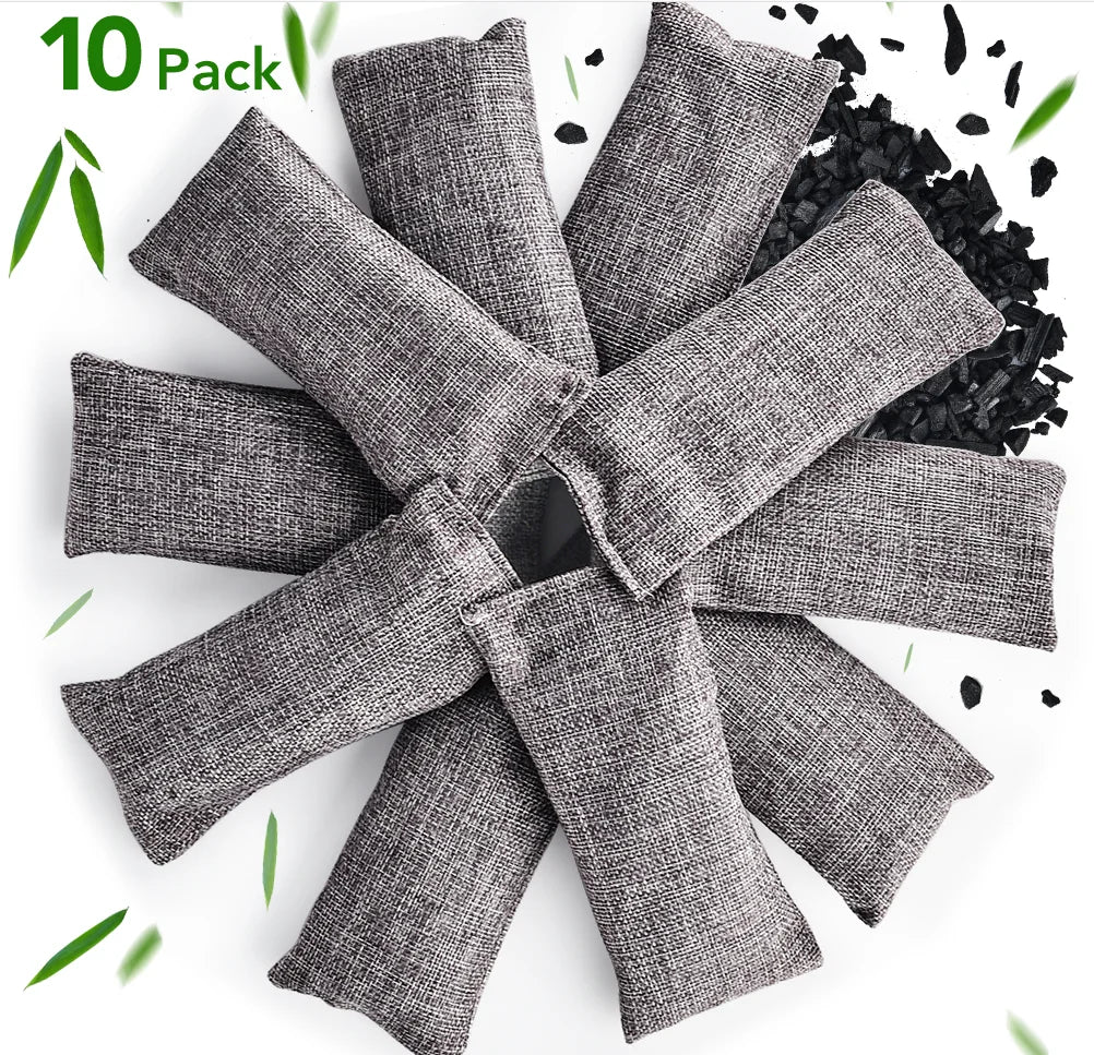 Bamboo Charcoal Odor Absorber Bags (10-Pack)