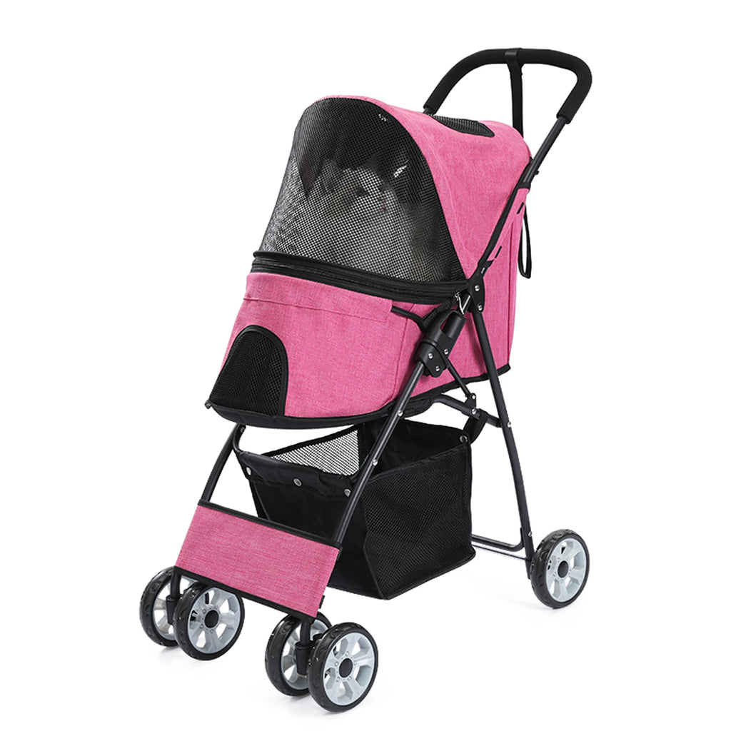 Foldable Pet Stroller for Small Dogs & Cats