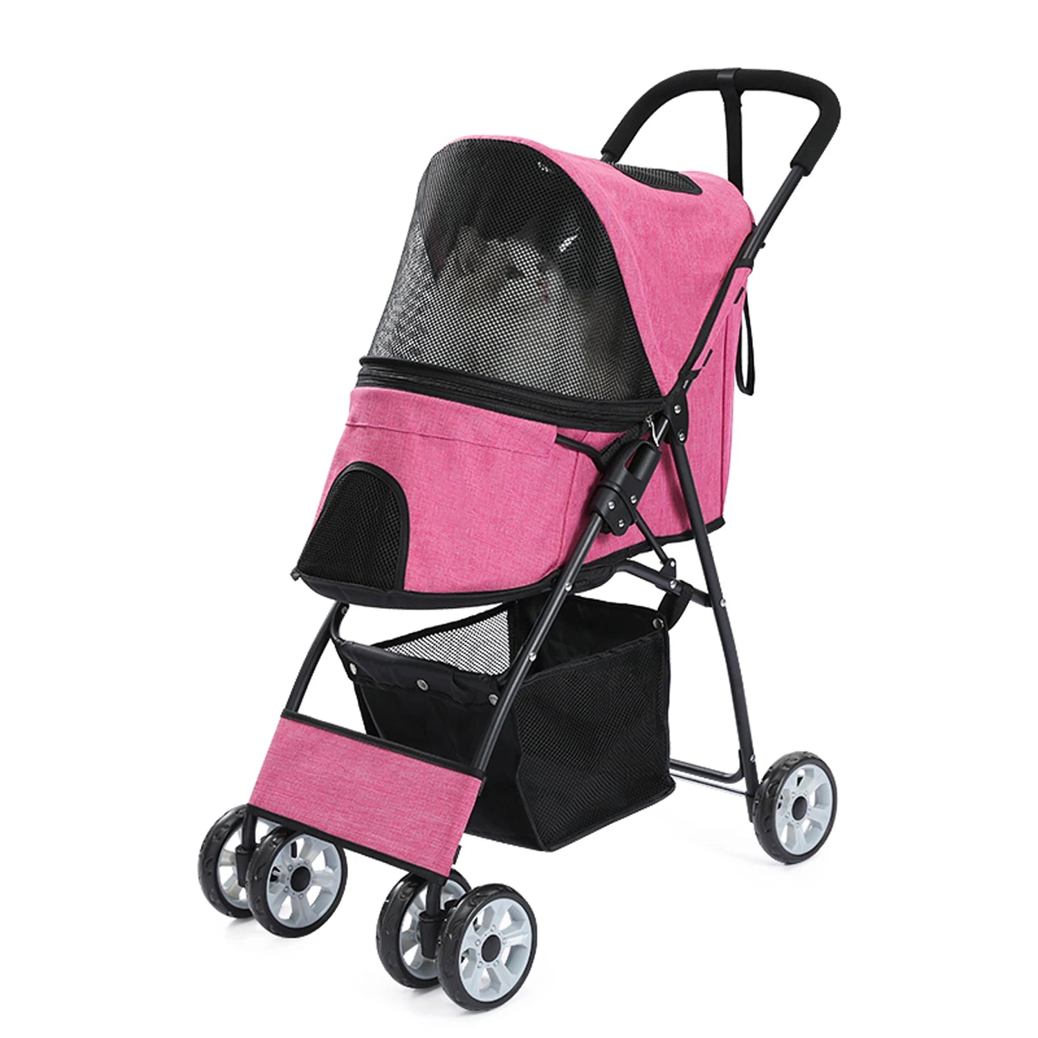 Foldable Pet Stroller for Small Dogs & Cats
