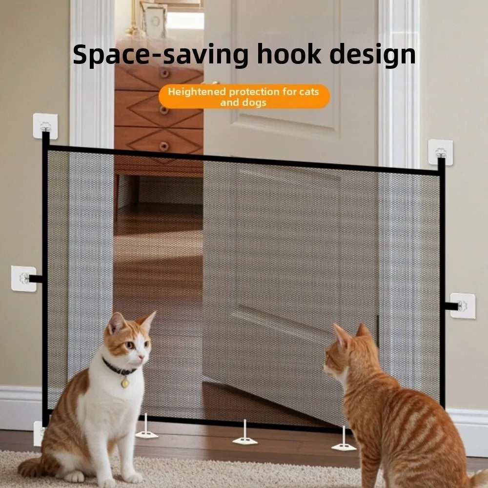 Retractable Mesh Pet Safety Gate with Hooks