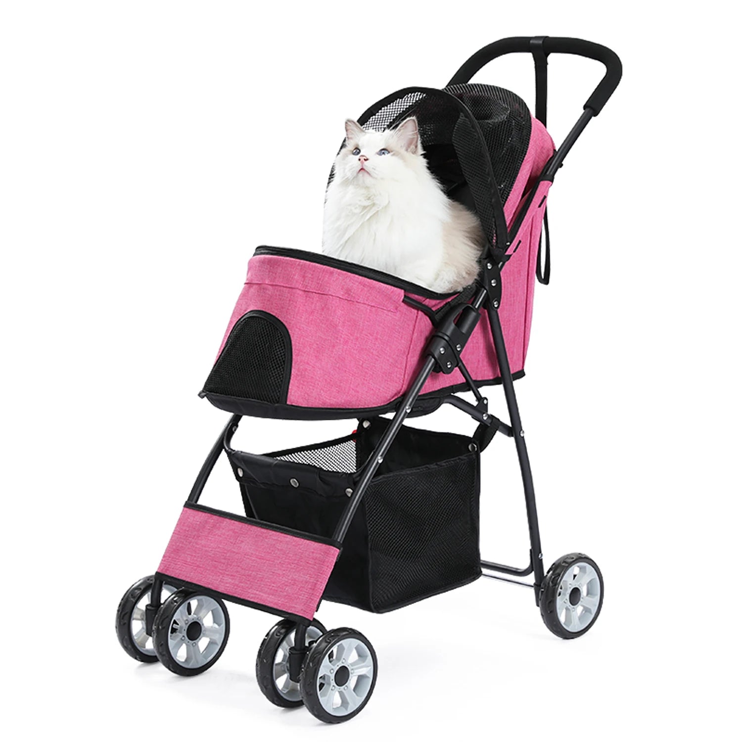 Foldable Pet Stroller for Small Dogs & Cats