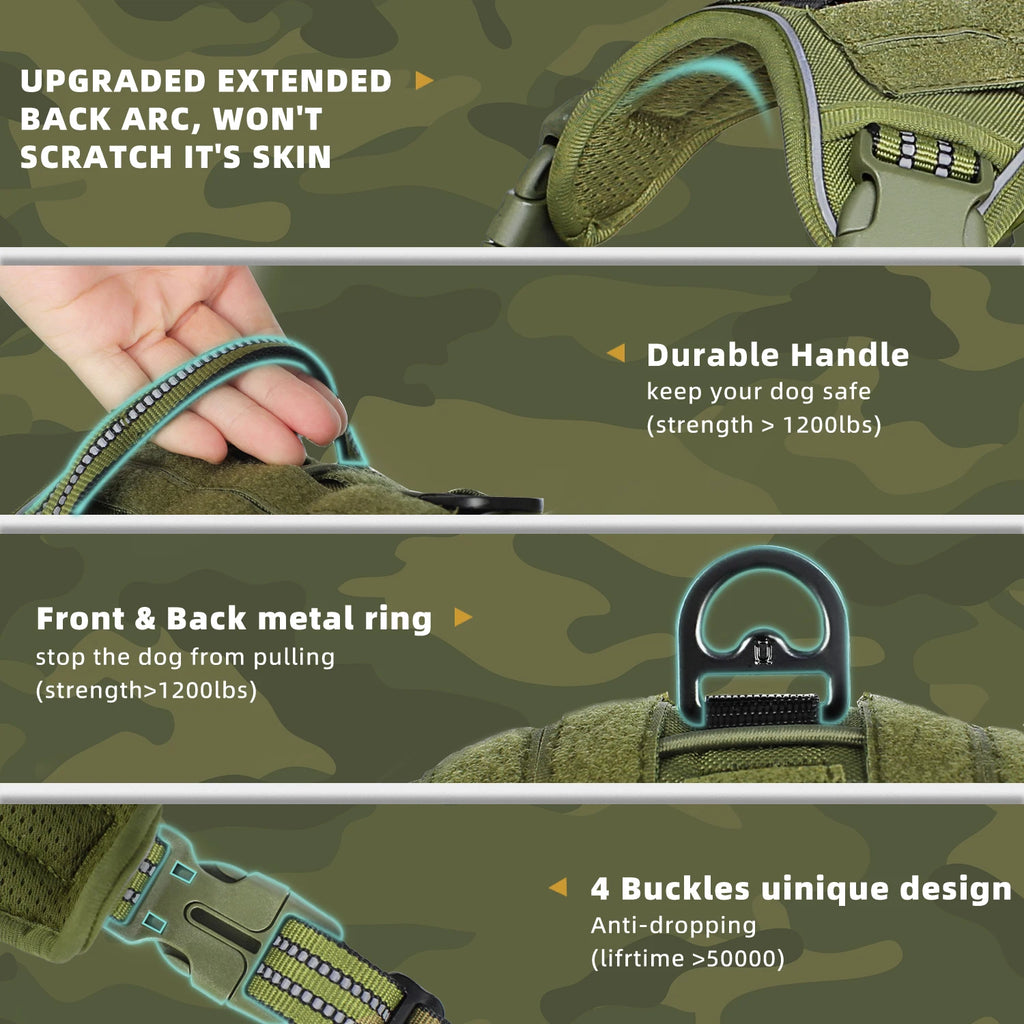 Tactical Dog Harness – MOLLE No-Pull