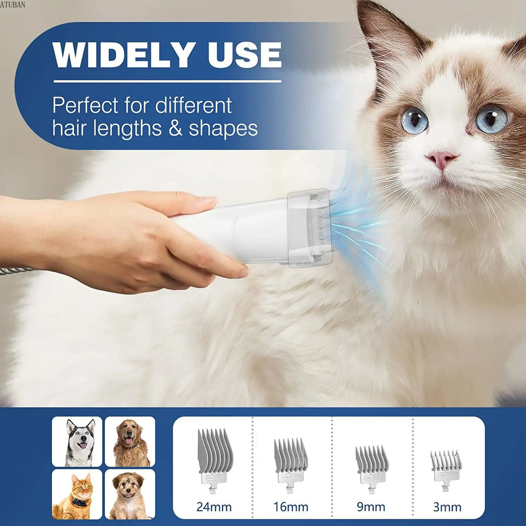 Pet Grooming Vacuum Kit – 5 Tools & Clipper