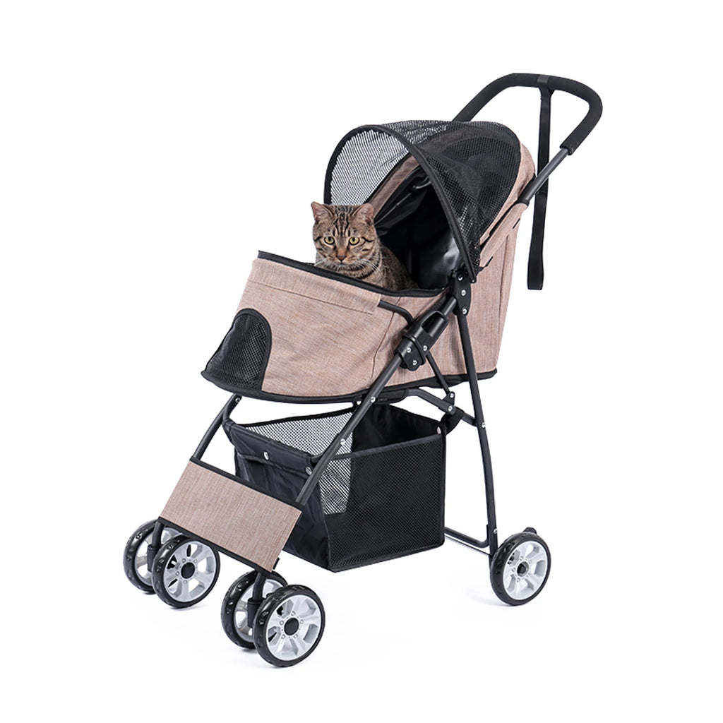 Foldable Pet Stroller for Small Dogs & Cats
