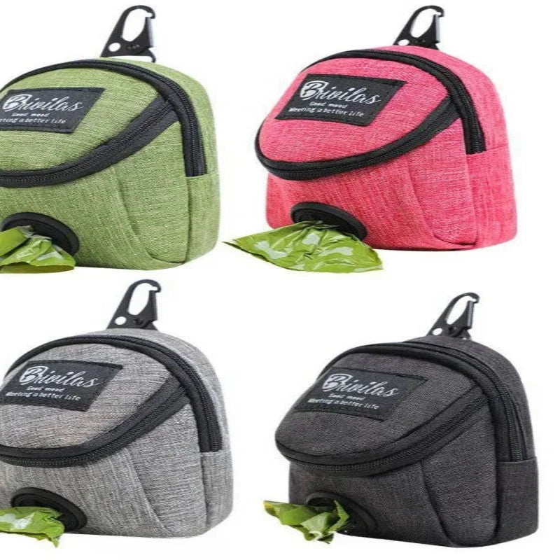 Dog training treat pouch with poop bag dispenser